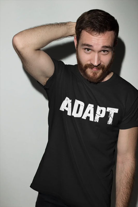 adapt , white letters, Men's Short Sleeve Round Neck T-shirt 00007