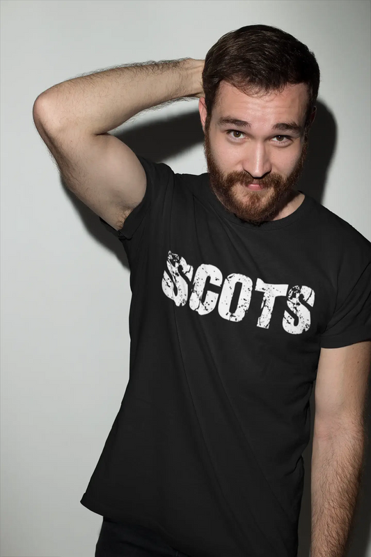 scots Men's Short Sleeve Round Neck T-shirt , 5 letters Black , word 00006