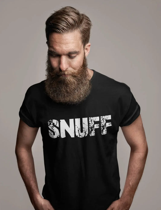 snuff Men's Short Sleeve Round Neck T-shirt , 5 letters Black , word 00006