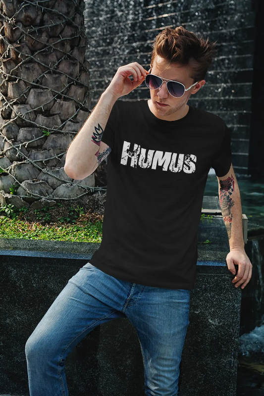humus Men's Short Sleeve Round Neck T-shirt , 5 letters Black , word 00006