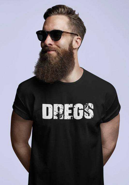 dregs Men's Short Sleeve Round Neck T-shirt , 5 letters Black , word 00006
