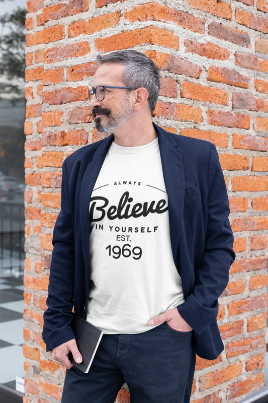 1969, Always Believe, blanc, T-shirt à manches courtes et col rond Homme 00327