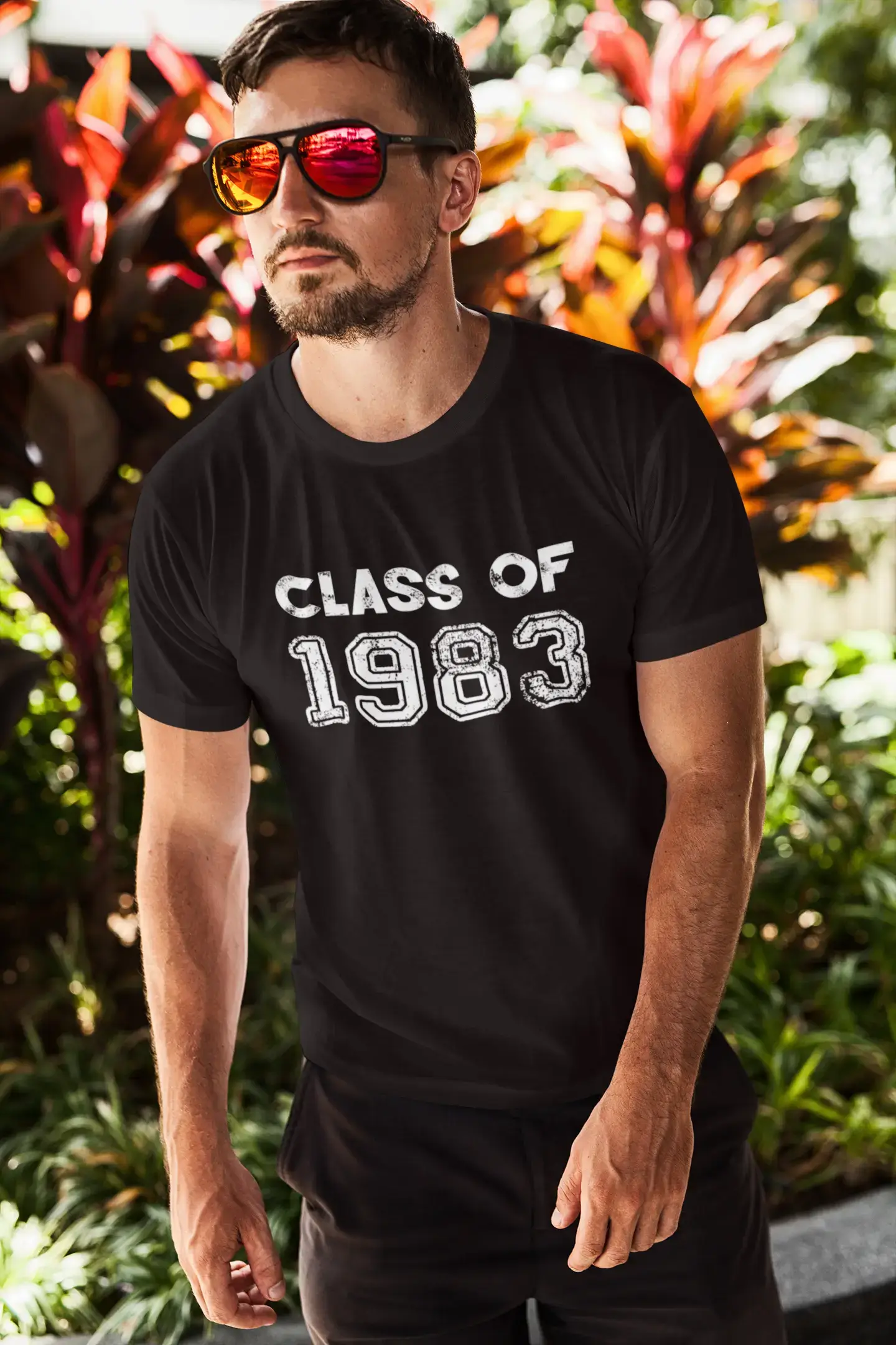 1983, Classe de, noir, T-shirt à manches courtes et col rond Homme 00103