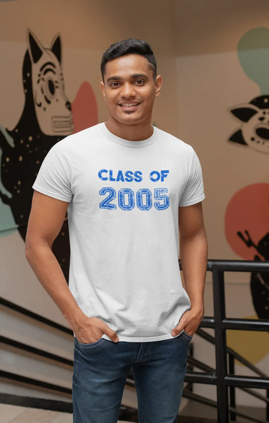 2005, Class of, blanc, T-shirt à manches courtes et col rond pour hommes 00094
