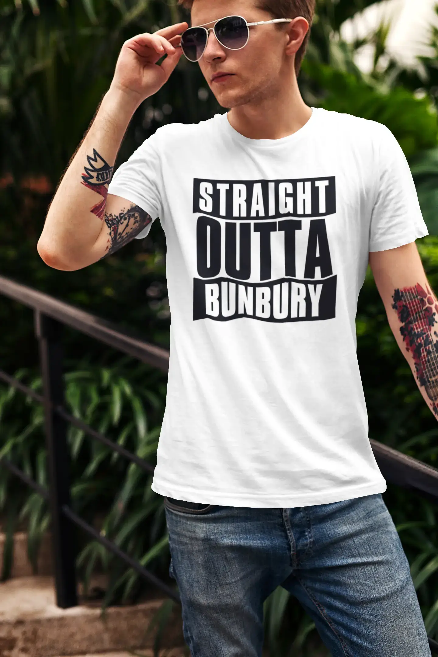 Straight Outta Bunbury, Homme manches courtes Col rond 00027