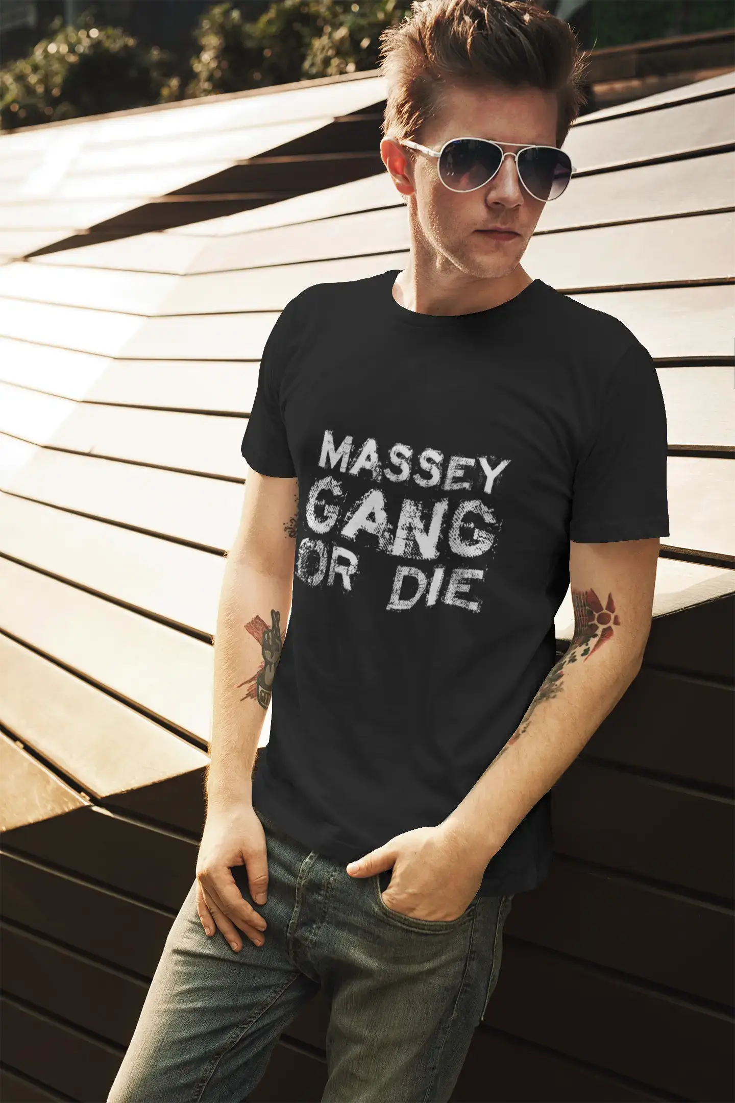 Massey Family Gang Tshirt, t Shirt Homme, t-Shirt avec Mot, t Shirt Cadeau