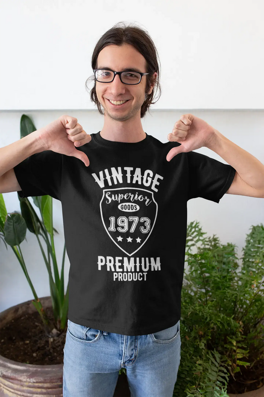 1973 Vintage superior, black, Men's Short Sleeve Round Neck T-shirt 00102
