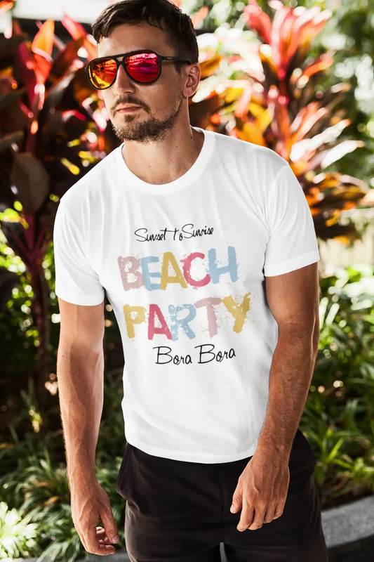 Bora Bora, Beach Party, White, Men's Short Sleeve Round Neck T-shirt 00279