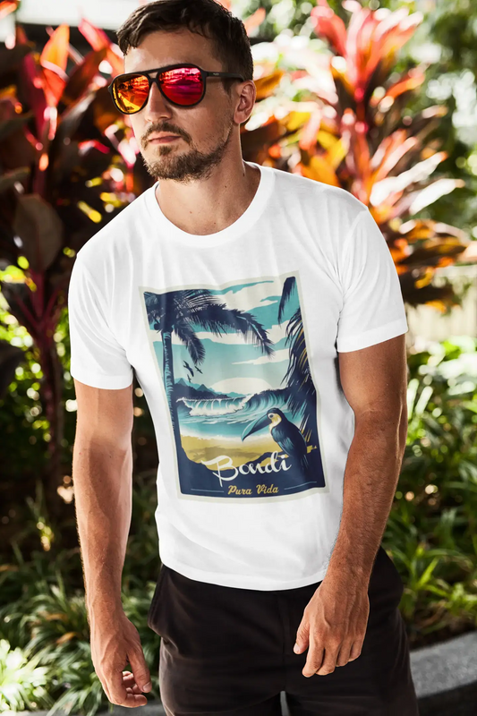 Bondi, Pura Vida, Beach Name, Blanc , T-shirt manches courtes col rond Homme 00292
