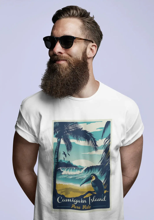 Camiguin Island, Pura Vida, Beach Name, Blanc , T-shirt manches courtes col rond homme 00292