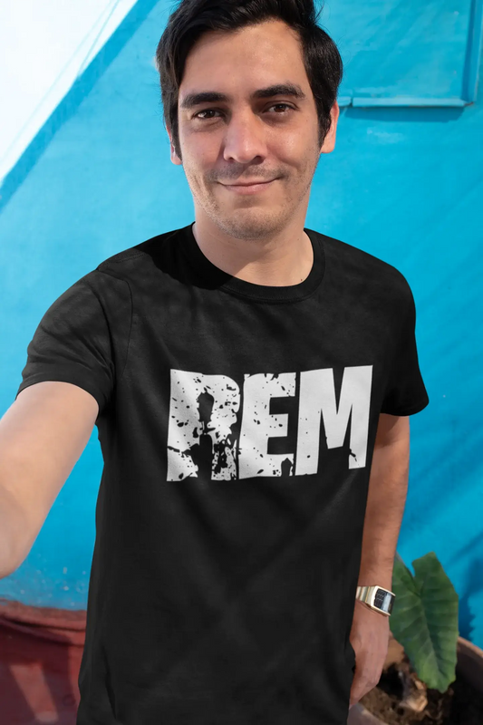 rem Men's Retro T shirt Black Birthday Gift