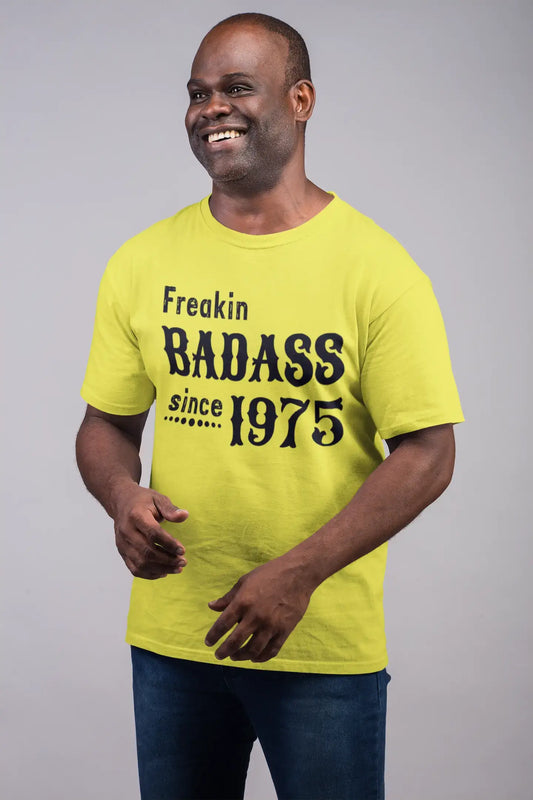 Freakin Badass Since 1975 T-shirt Homme Citron Cadeau d'anniversaire 00396