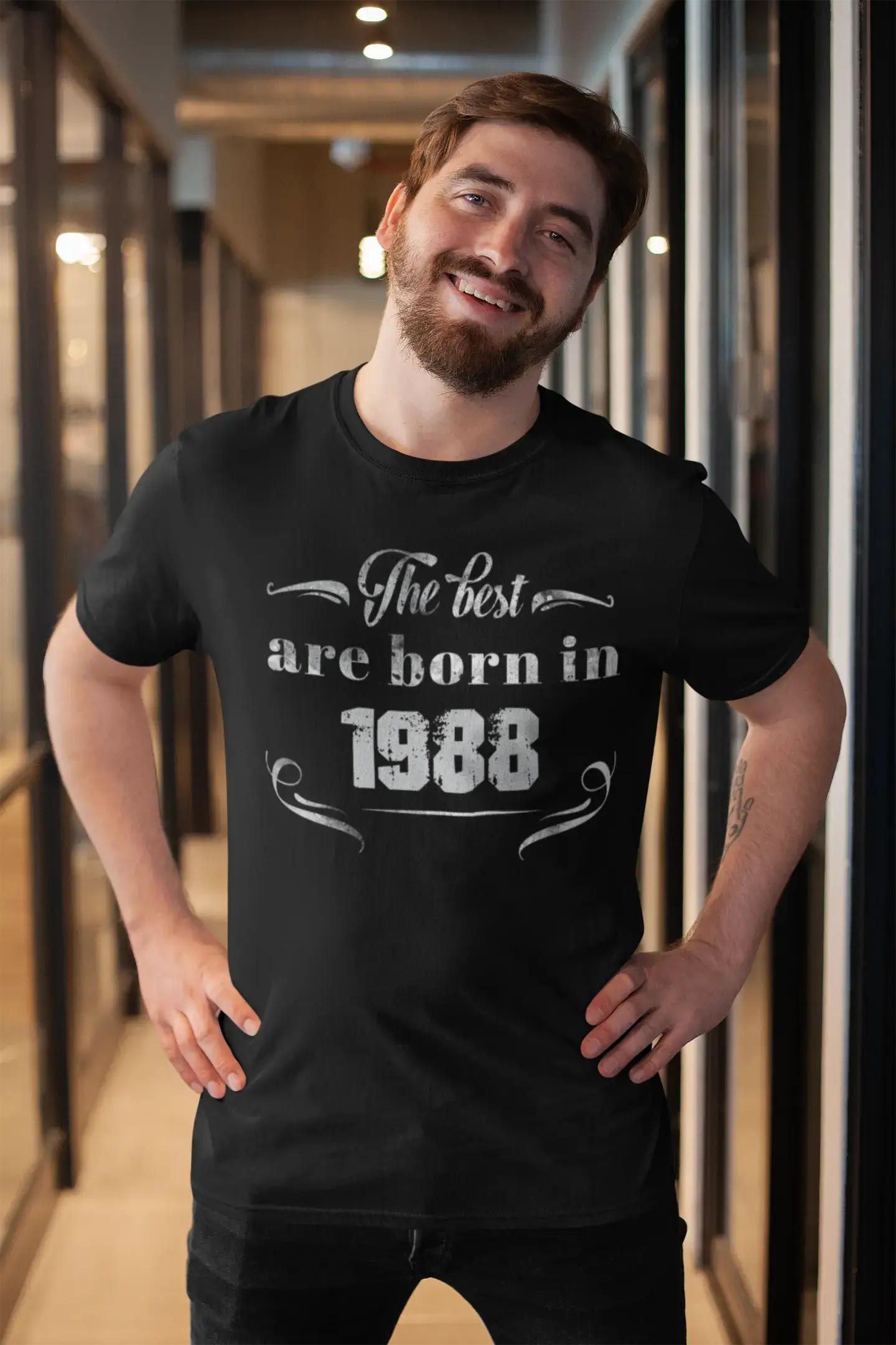 The Best are Born in 1988 Men's T-shirt Noir Anniversaire Cadeau 00397