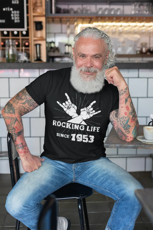 Rocking Life Since 1953 Men's T-shirt Noir Anniversaire Cadeau 00419