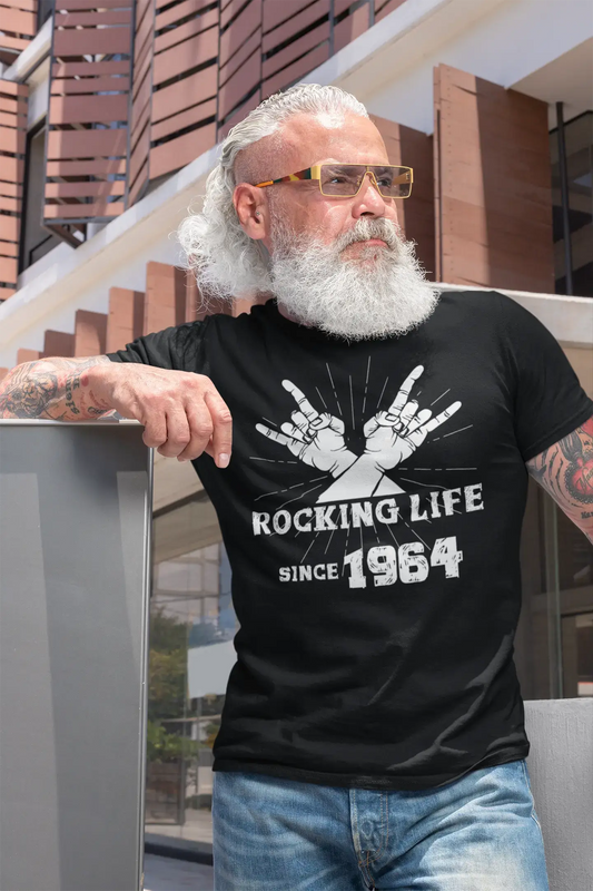 Rocking Life Since 1964 Men's T-shirt Noir Anniversaire Cadeau 00419
