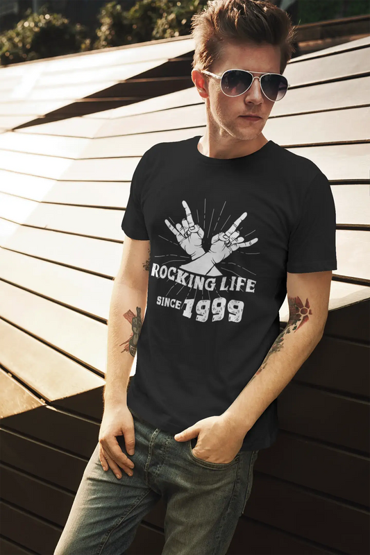 Rocking Life Since 1999 Men's T-shirt Noir Anniversaire Cadeau 00419