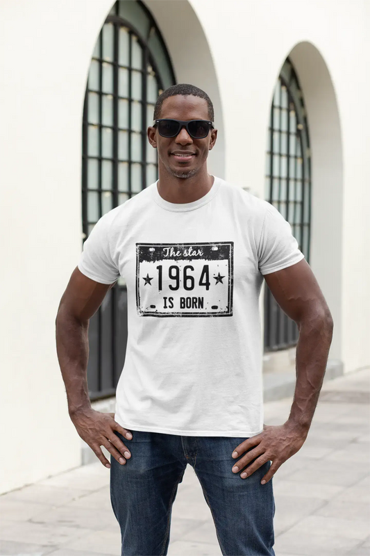 The Star 1964 is Born T-shirt Homme Blanc Cadeau d'anniversaire 00453