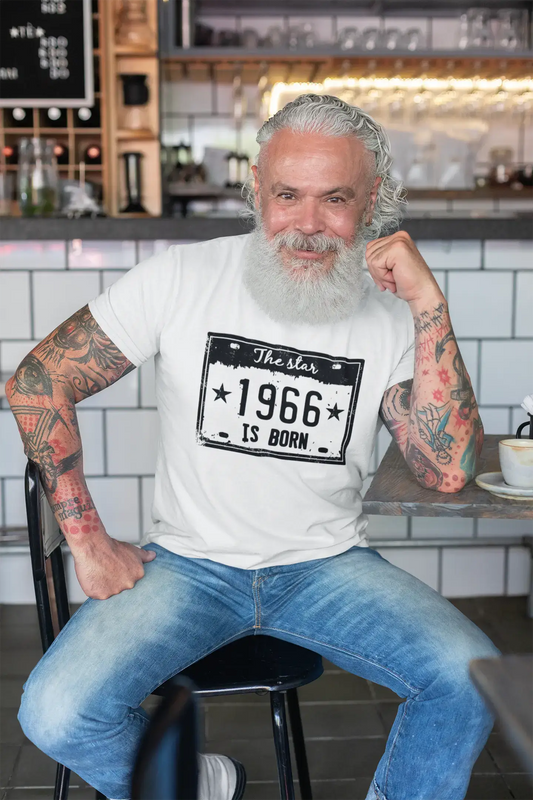 The Star 1966 is Born T-shirt Homme Blanc Cadeau d'anniversaire 00453