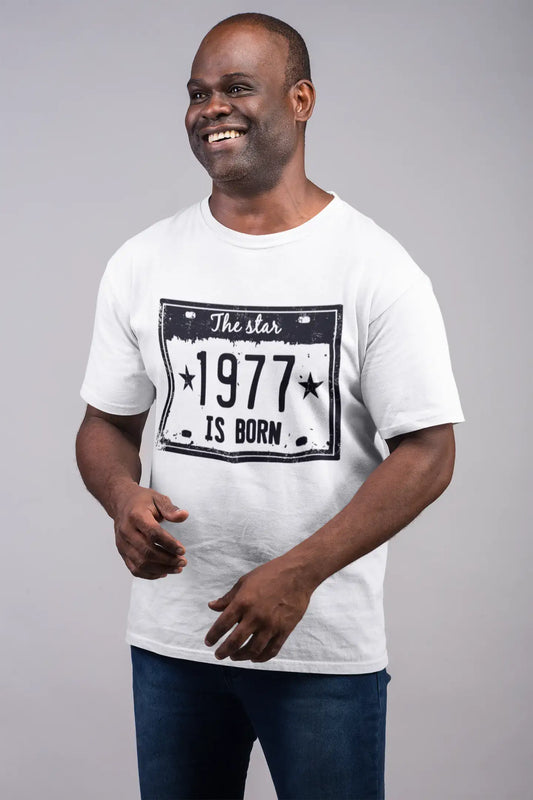 The Star 1977 is Born Men's T-shirt Blanc Anniversaire Cadeau 00453