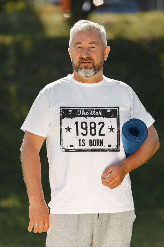 The Star 1982 is Born Men's T-shirt Blanc Anniversaire Cadeau 00453