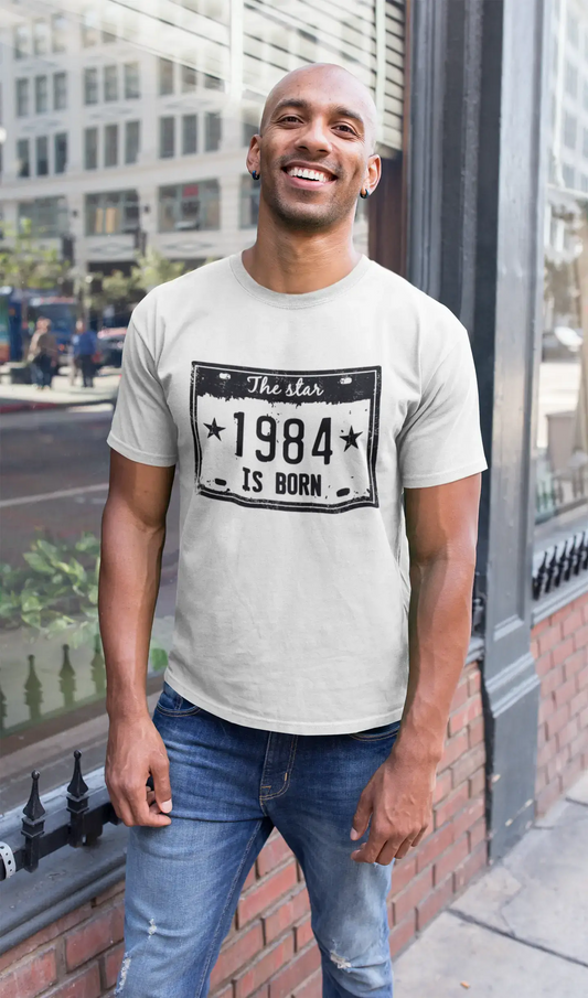 The Star 1984 is Born Men's T-shirt Blanc Anniversaire Cadeau 00453