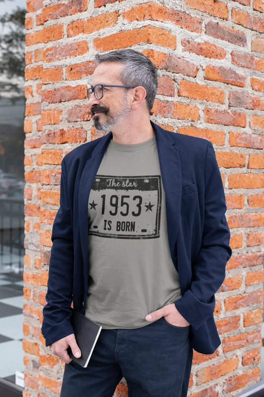 The Star 1953 is Born Men's T-shirt Gris Anniversaire Cadeau 00454