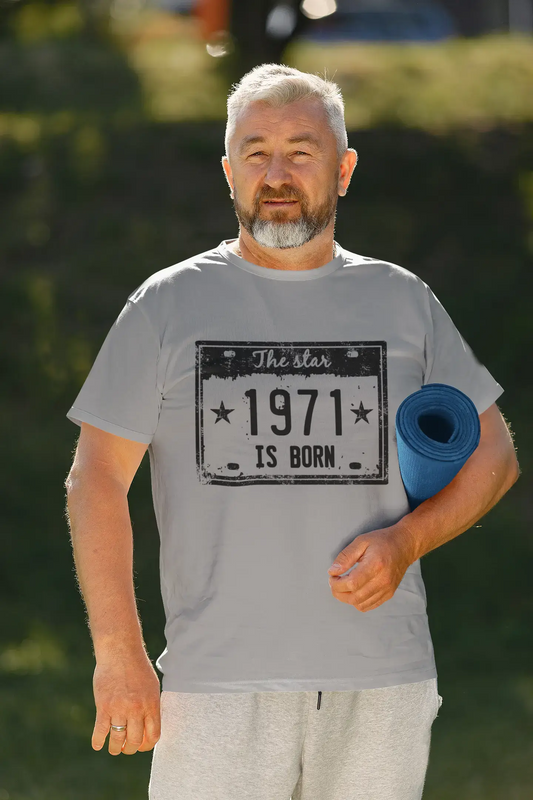The Star 1971 is Born Men's T-shirt Gris Anniversaire Cadeau 00454