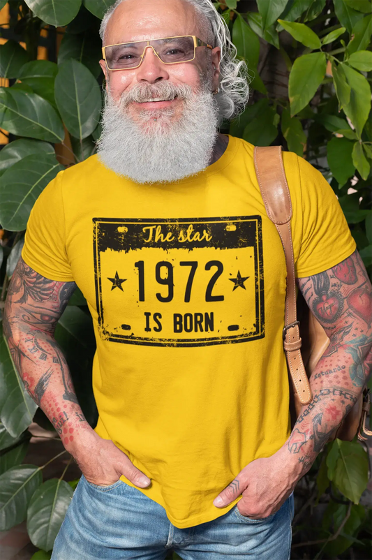 The Star 1972 is Born T-shirt Homme Citron Cadeau d'anniversaire 00456