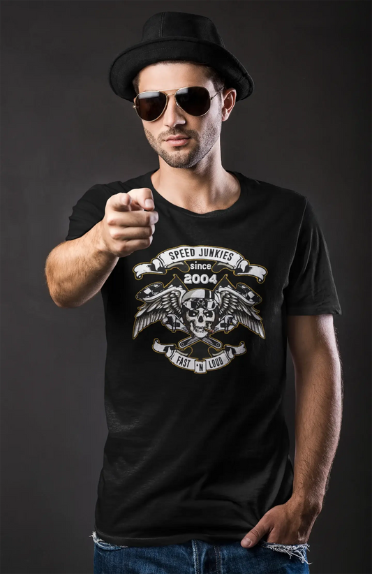 Speed ​​Junkies Since 2004 Men's T-shirt Noir Anniversaire Cadeau 00462