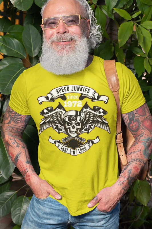Speed ​​Junkies Since 1972 Men's T-shirt Citron Anniversaire Cadeau 00465
