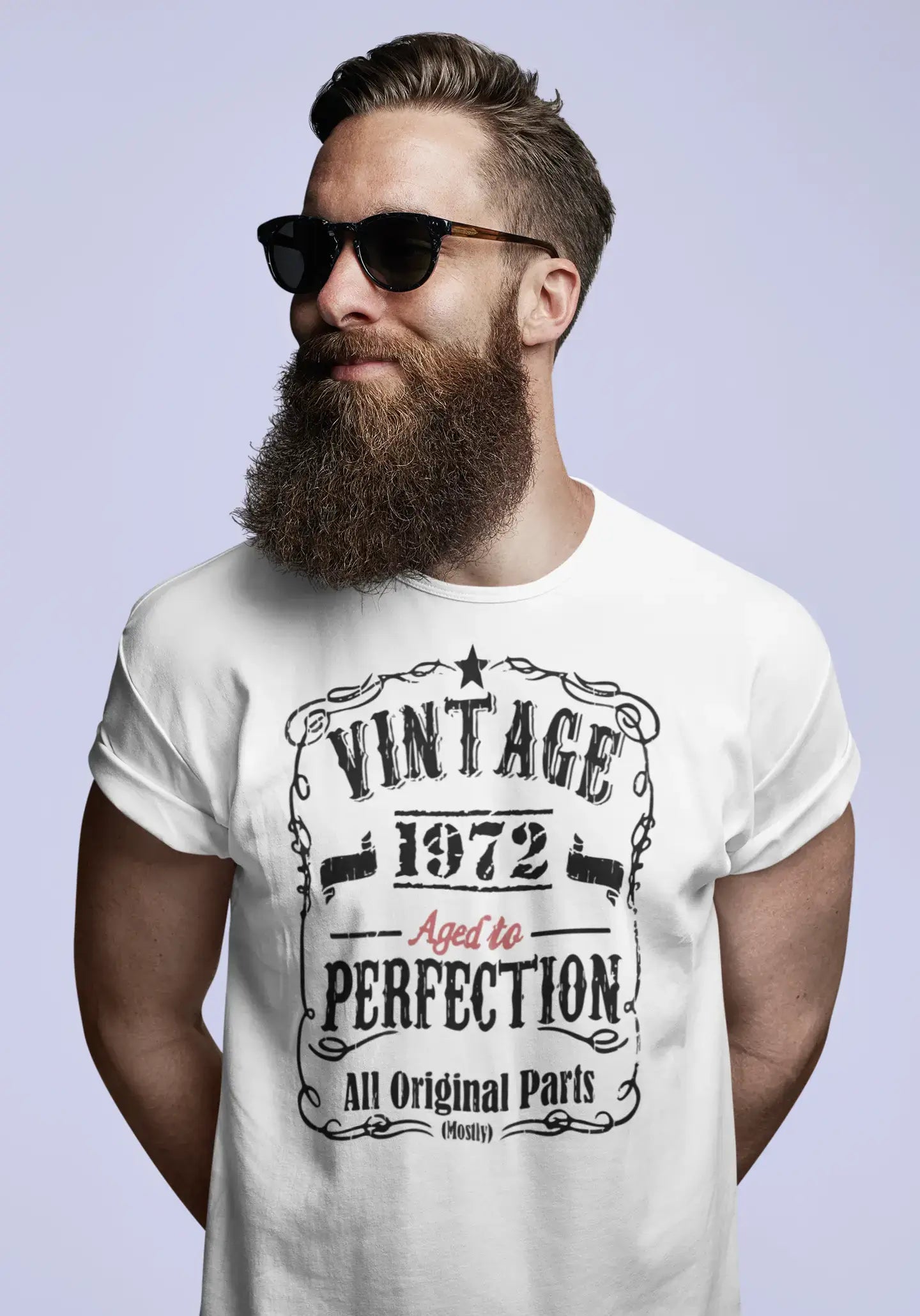 1972 Vintage vieilli à la perfection T-shirt <span>homme</span> <span>blanc</span> <span>cadeau</span> <span>d'anniversaire</span> 00488