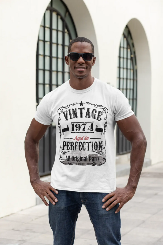 Homme Tee Vintage T Shirt 1974 Vintage vieilli à la Perfection