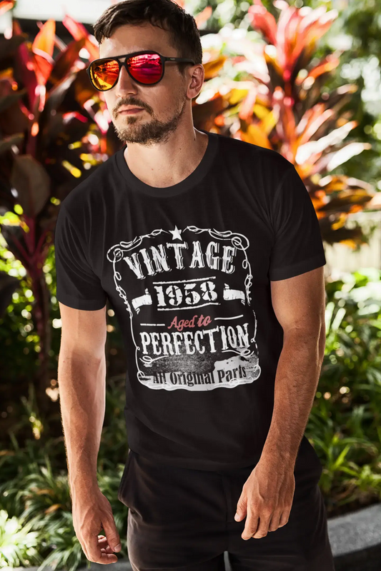 1958 Vintage Aged to Perfection Men's T-shirt Black Birthday Gift 00490