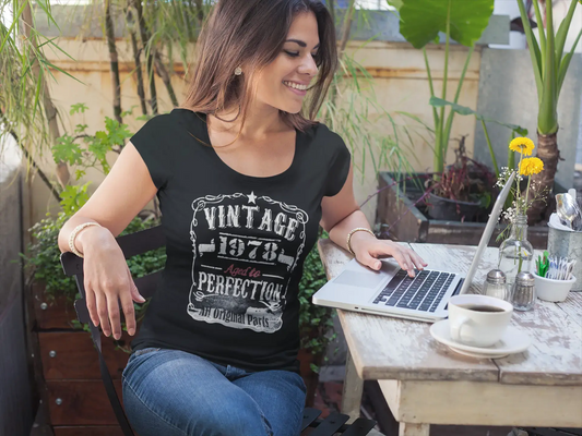 1978 Vintage Aged to Perfection Women's T-shirt Black Birthday Gift 00492