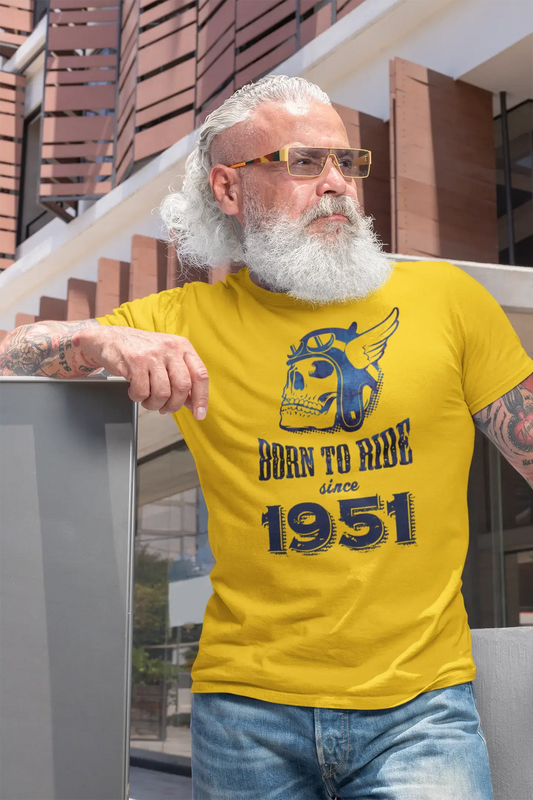 1951, Born to Ride Since 1951 T-shirt Homme Citron Anniversaire Cadeau 00496