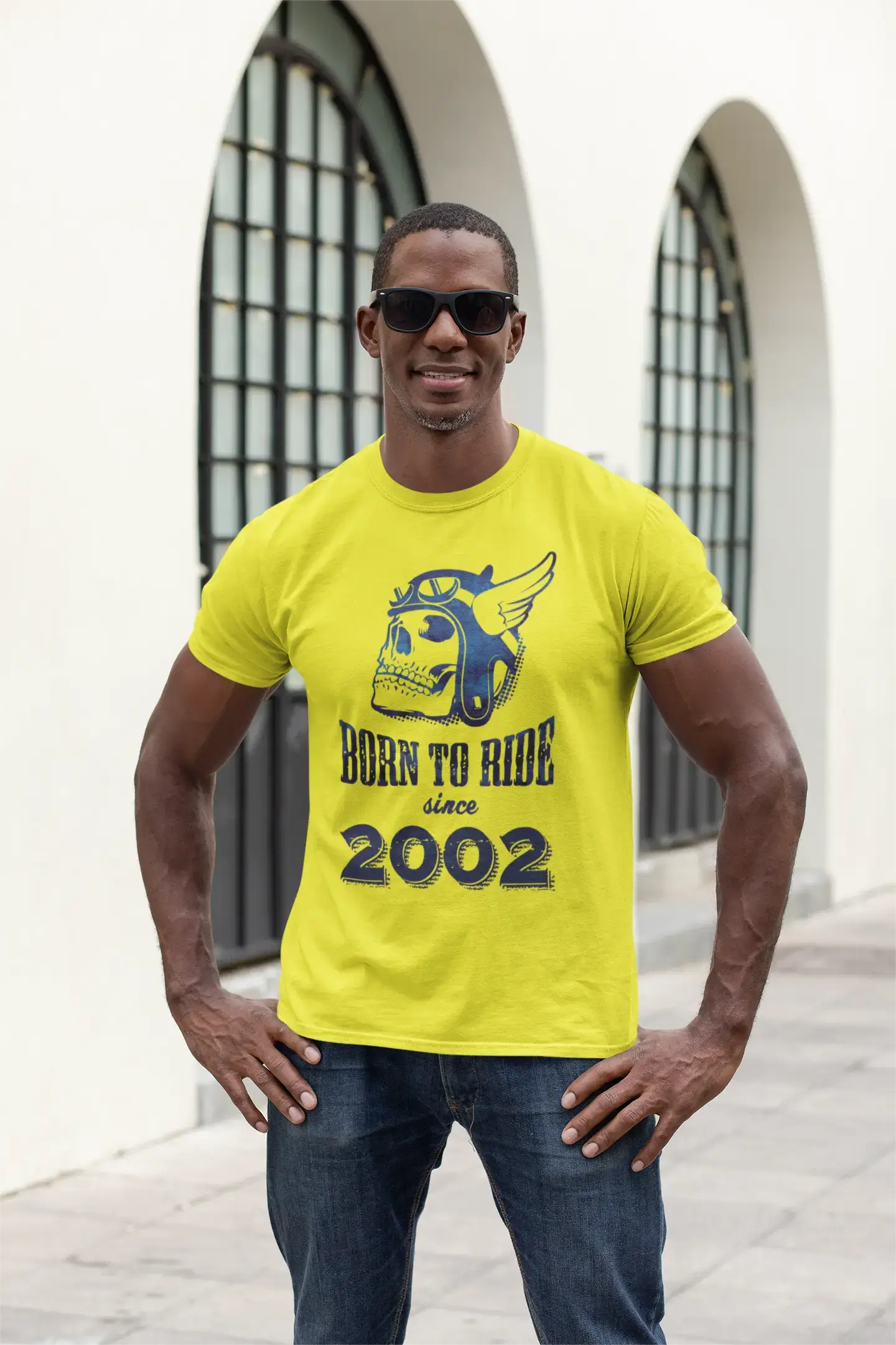 2002, Born to Ride Since 2002 T-shirt Homme Citron Anniversaire Cadeau 00496