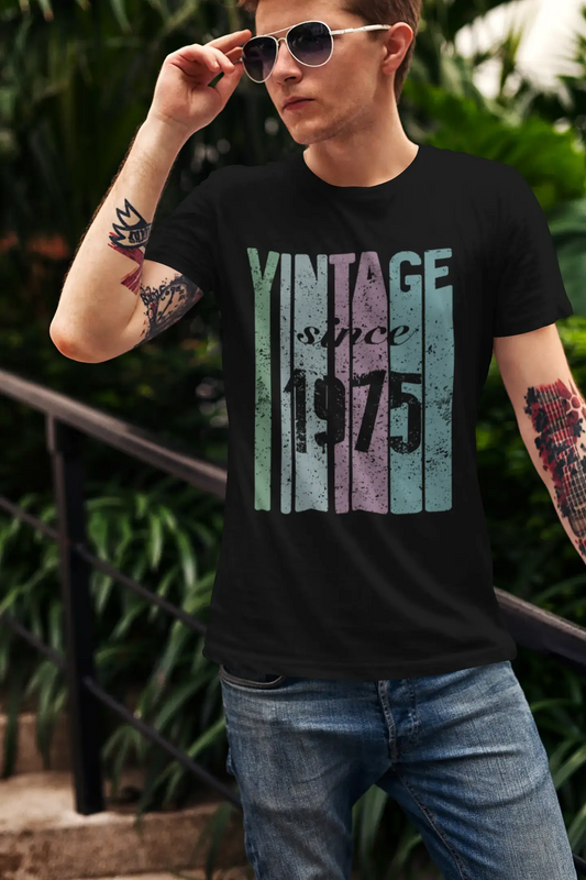 1975, Vintage Depuis 1975 T-shirt <span>Homme</span> <span>Noir</span> <span>Cadeau</span> <span>d'anniversaire</span> 00502