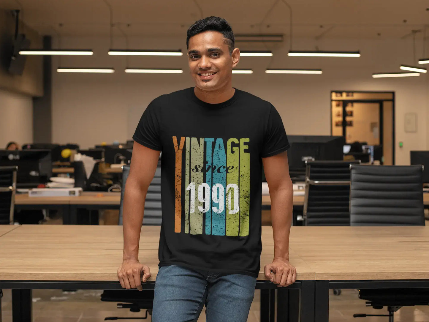 1990, Vintage Depuis 1990 T-shirt <span>Homme</span> <span>Noir</span> <span>Cadeau</span> <span>d'anniversaire</span> 00502