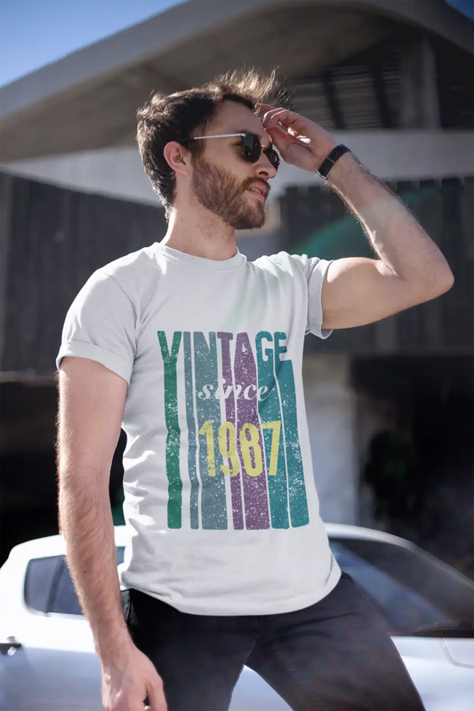 Homme Tee Vintage T Shirt 1987, Vintage depuis 1987