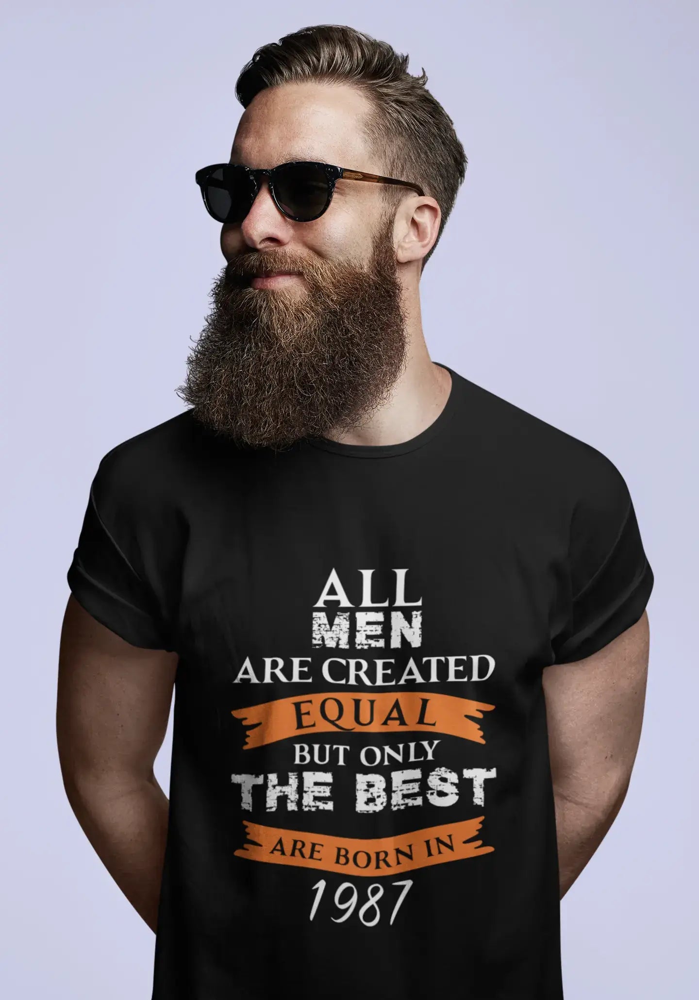 1987, Only the Best are Born in 1987 Men's T-shirt Black Birthday Gift 00509