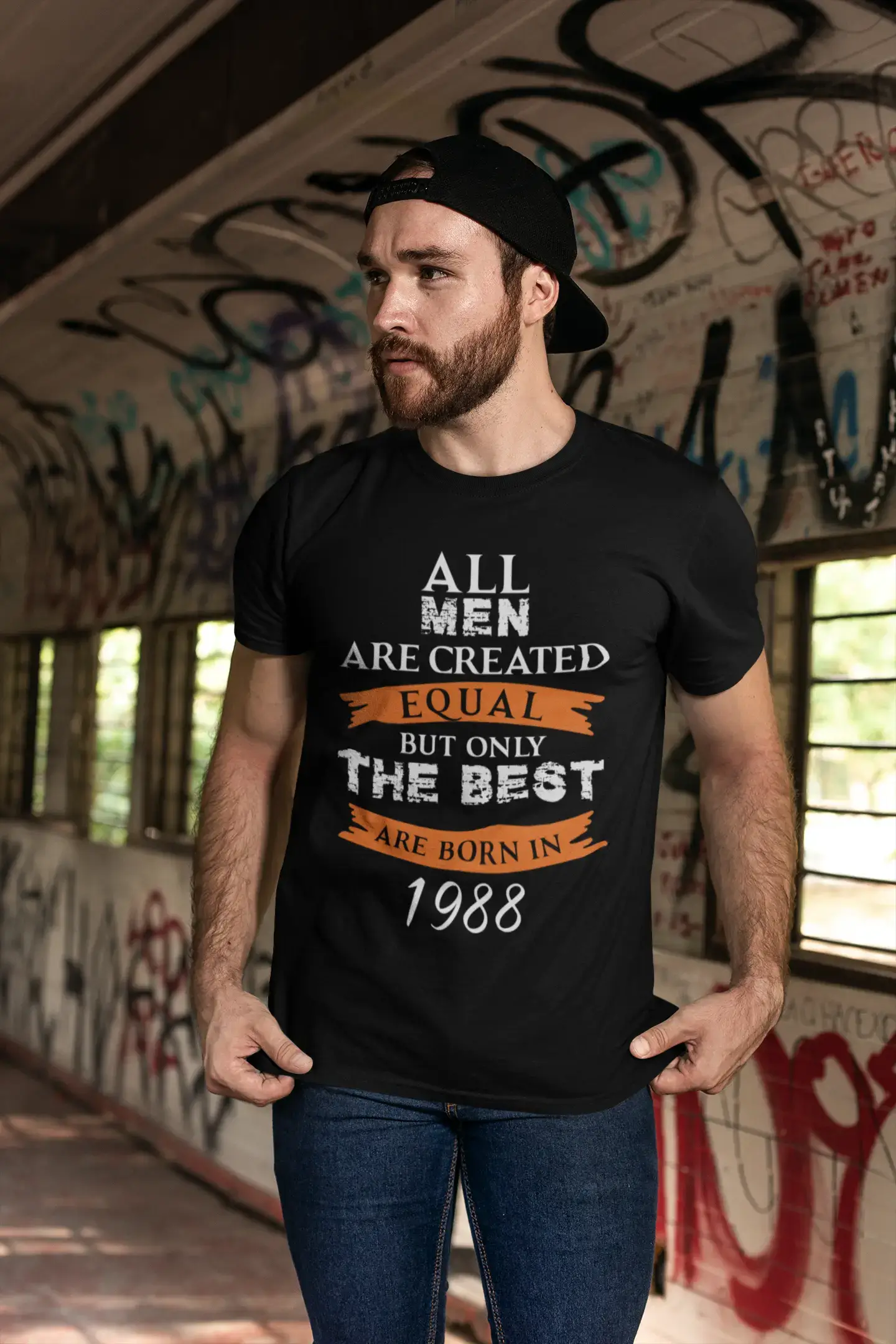 1988, Only the Best are Born in 1988 Men's T-shirt Black Birthday Gift 00509