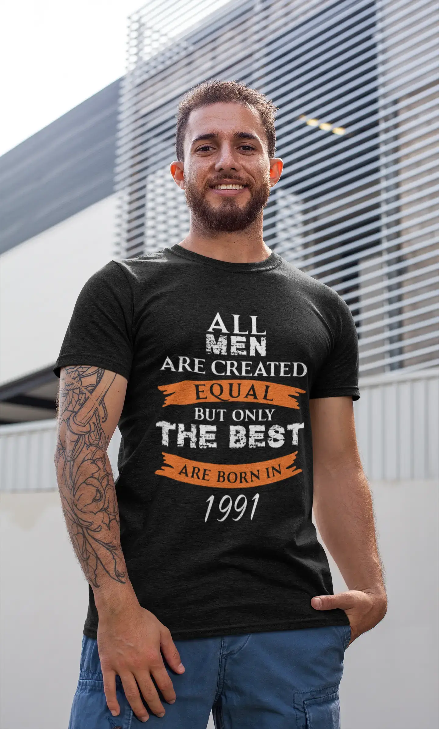 1991, Only the Best are Born in 1991 Men's T-shirt Black Birthday Gift 00509
