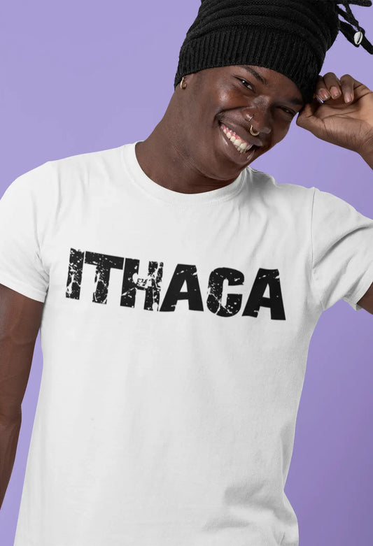 ithaca Men's T shirt <span>Blanc</span> <span>Anniversaire</span> <span>Cadeau</span> 00552