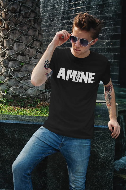 amine Men's Retro T shirt Black Birthday Gift 00553