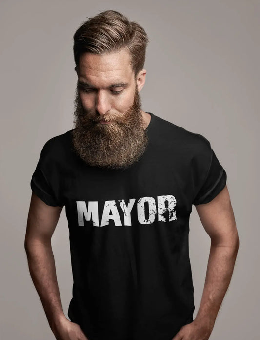 mayor Men's Retro T shirt Black Birthday Gift 00553