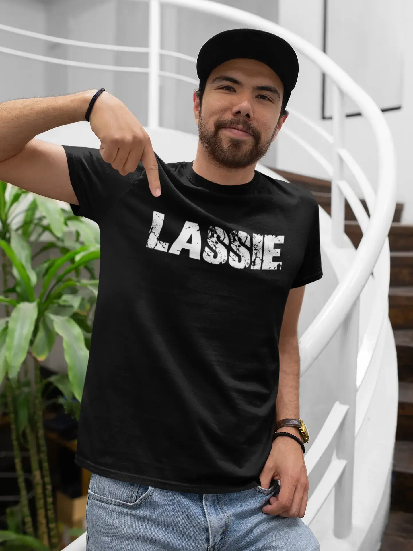 lassie Men's Vintage T shirt Black Birthday Gift 00554