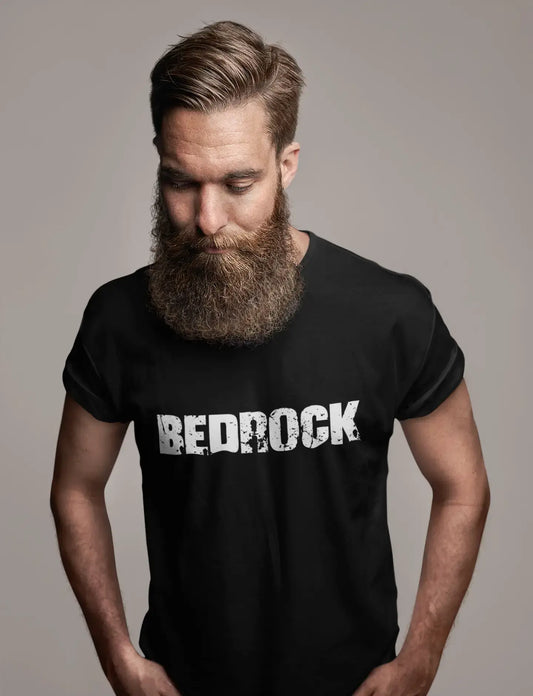 bedrock Men's Vintage T shirt Black Birthday Gift 00555