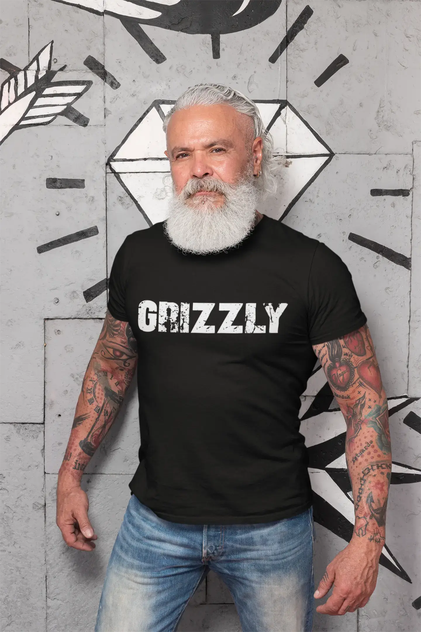 Homme T Shirt Graphique Imprimé Vintage Tee Grizzly