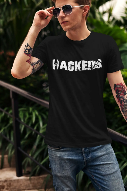 hackers Men's Vintage T shirt Black Birthday Gift 00555