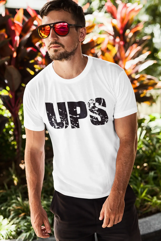 Men's Tee Shirt Vintage T shirt Ups X-Small White 00559